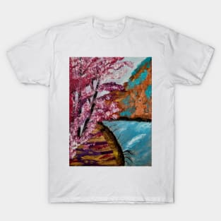 A forest painting in my favorite colors and leaves falling off. T-Shirt